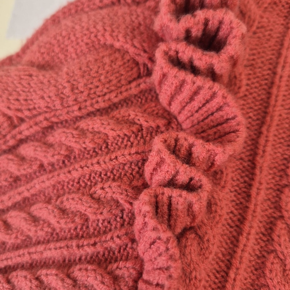 Beautiful Red Sweater with Ruffle Detail - Picture 2 of 4